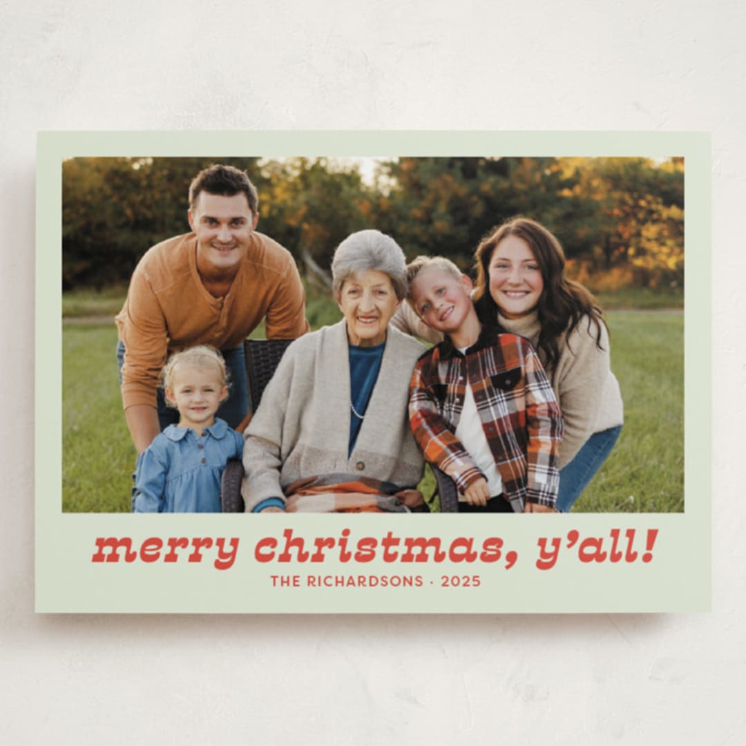 "Pecos" - Holiday Cards in Succulent by Megan Davis - Front