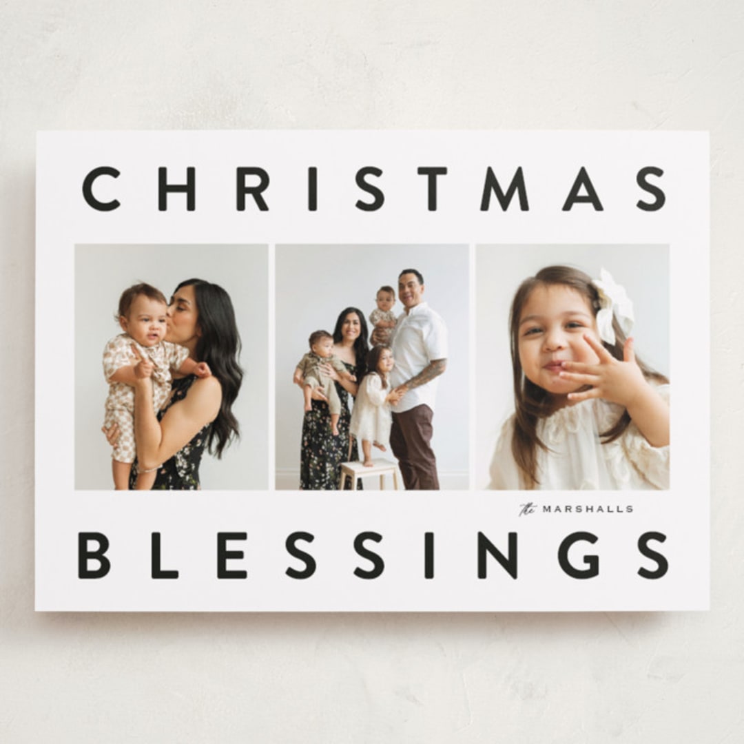 "Contrast Blessings" - Holiday Cards in Coal by Carolyn MacLaren - Front