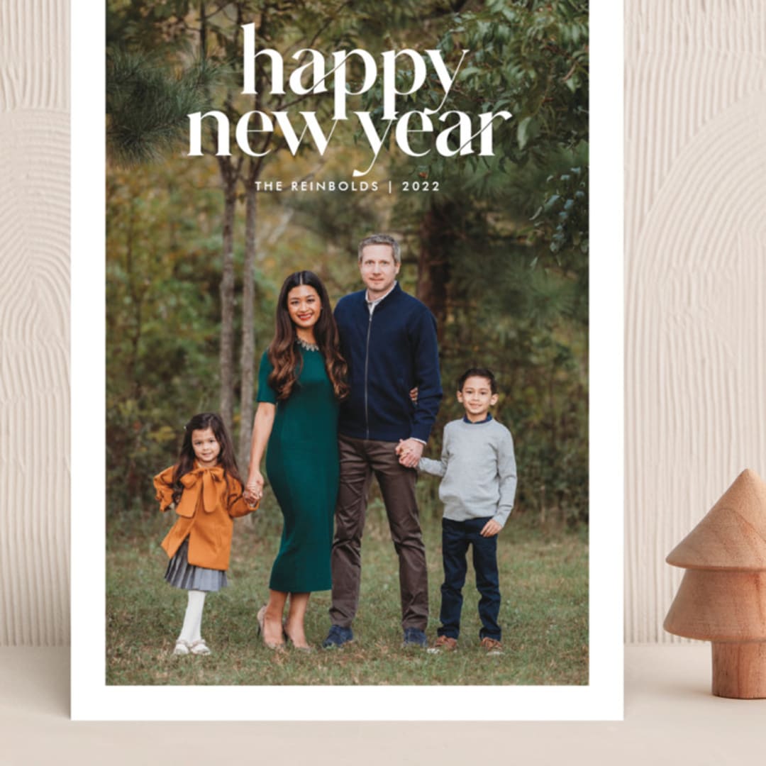 "Striking Type" - Holiday Cards in Snowflake by Sandra Picco Design - Front
