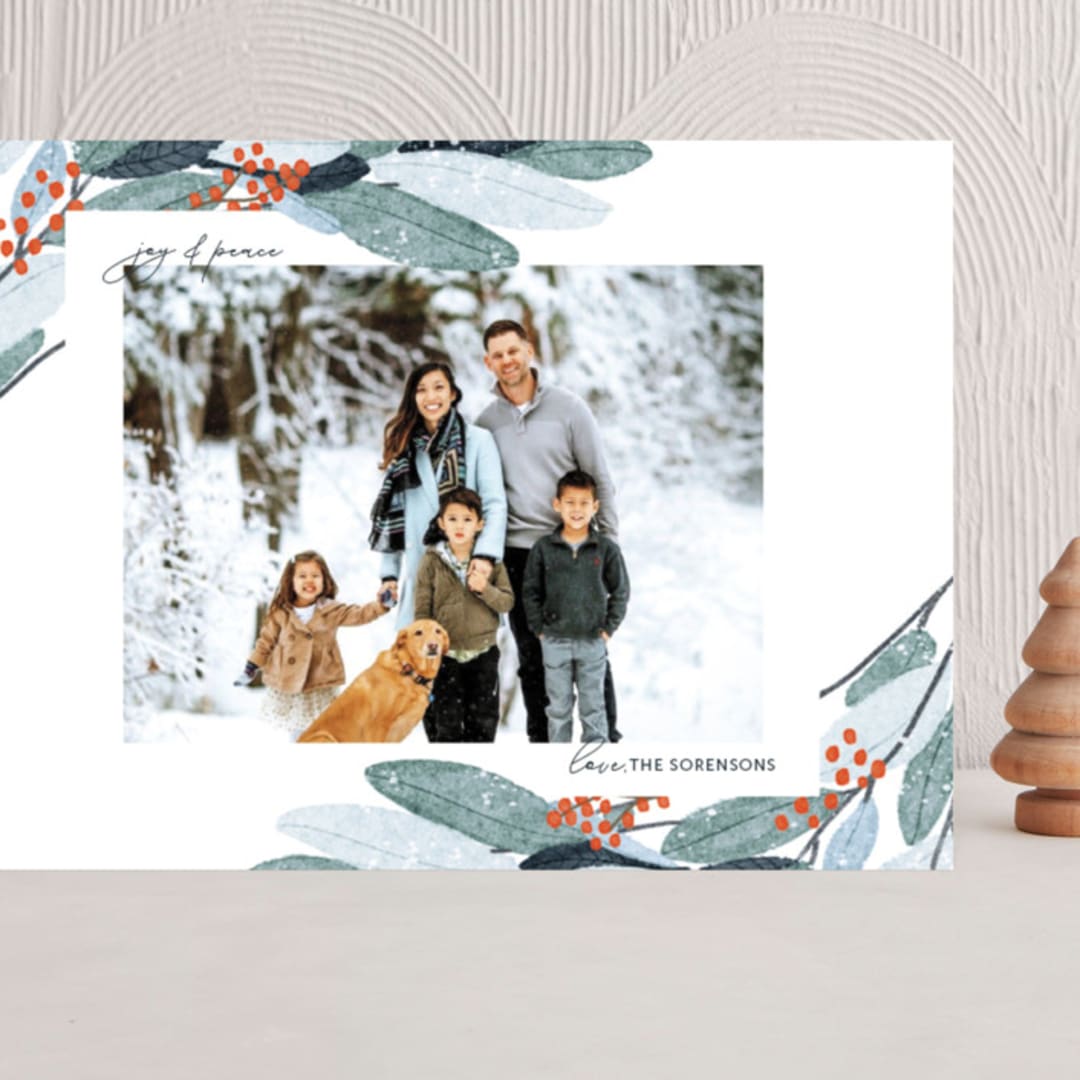 "Wintery Eucalyptus" - Holiday Cards in Snow by Angel Walker - Front