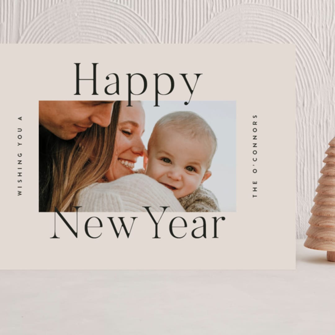 "Projection" - Holiday Cards in Dove by Amy Kross - Front