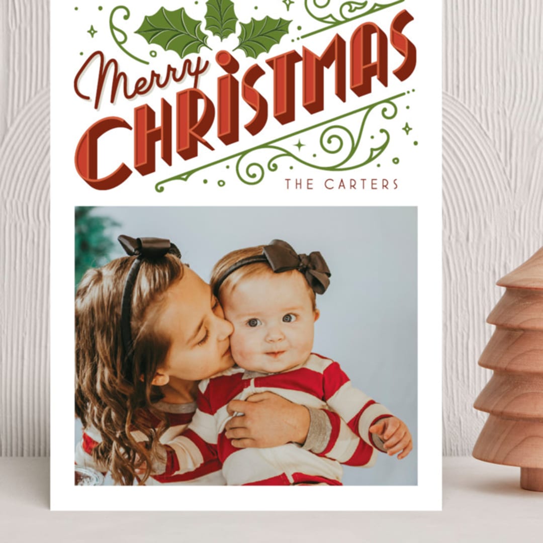 "Christmas Past" - Holiday Cards in Snow by GeekInk Design - Front