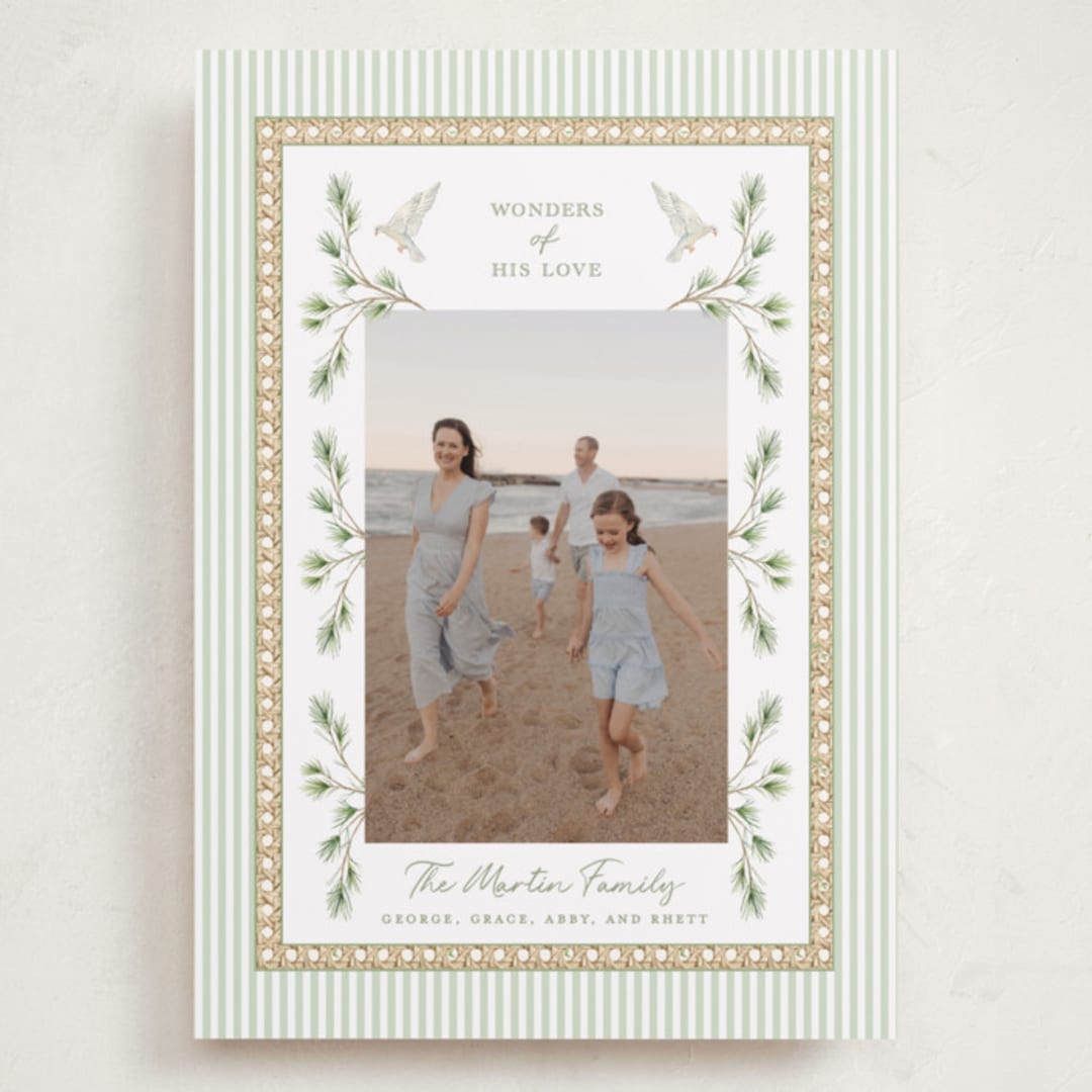 "Woven Pine" - Holiday Cards in Pine by Bayberry Kate - Front