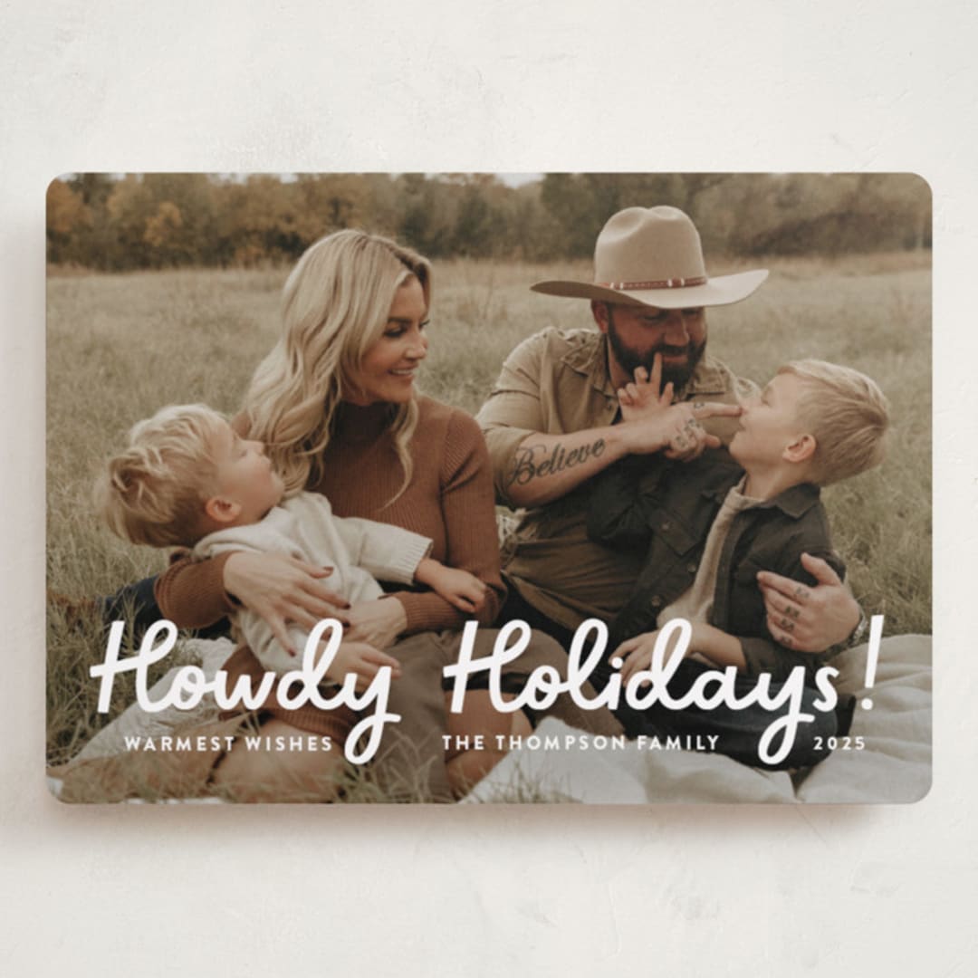 "Howdy Holidays" - Holiday Cards in Snow by Megan Davis - Front