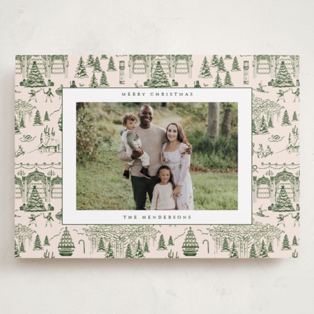 "Nutcracker Toile" - Holiday Cards in Fir by Teju Reval - Front