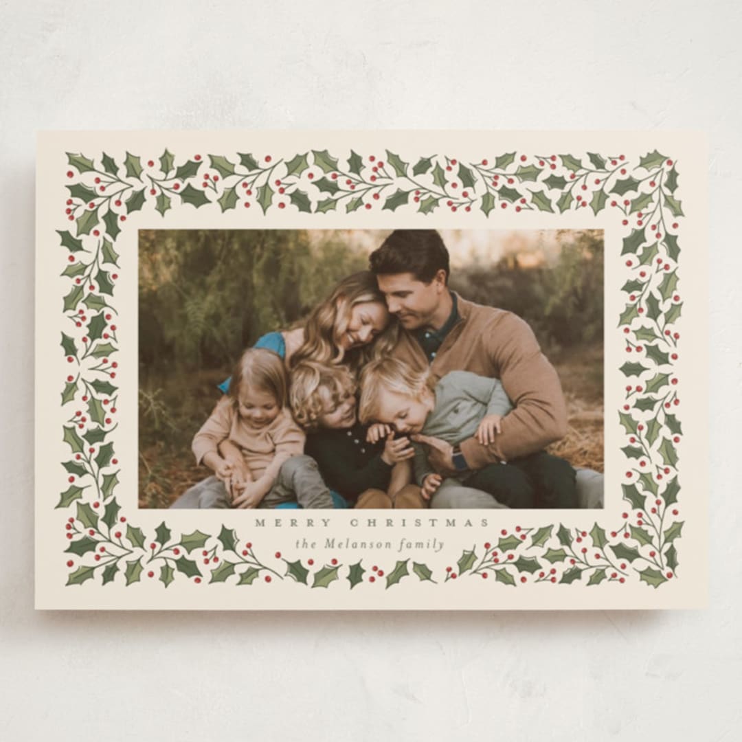 "Winter Garland" - Holiday Cards in Eggnog by Diana Pinnell - Front