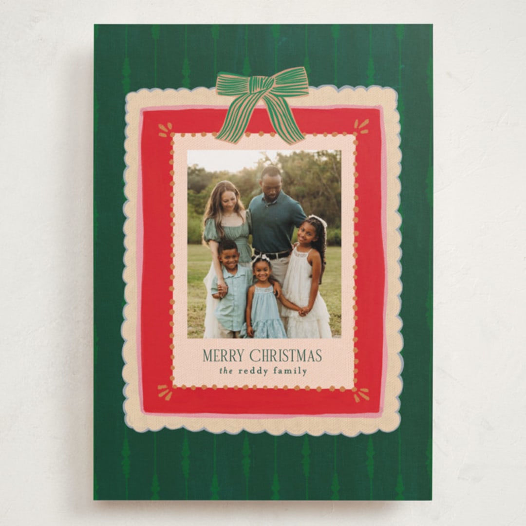 "Painted Frames" - Holiday Cards in Evergreen by Julie Murray - Front