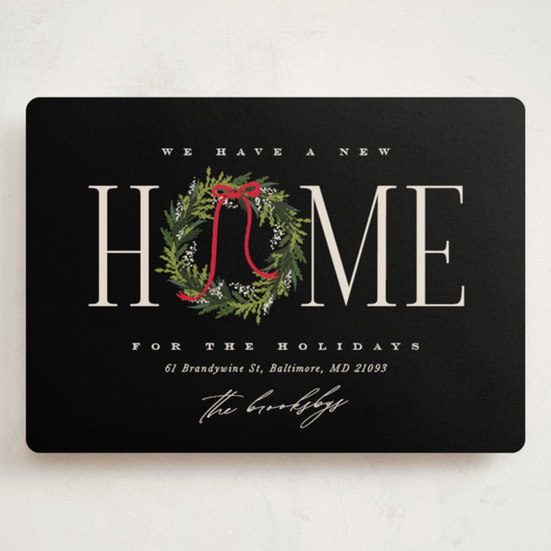 "Classic Home" - Holiday Cards in Cinder by Erin L. Wilson - Front