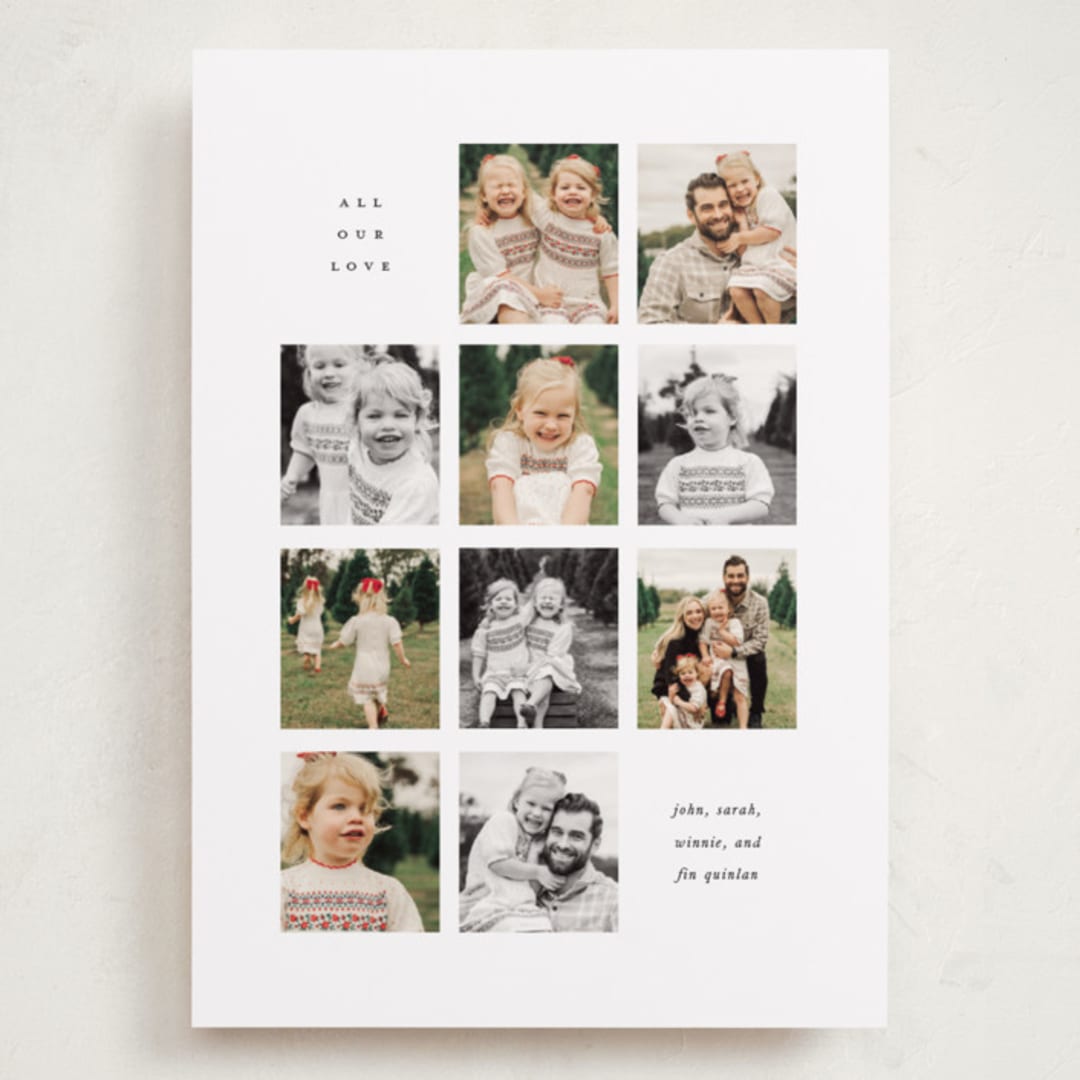 "Ten" - Holiday Cards in Coal by Up Up Creative - Front