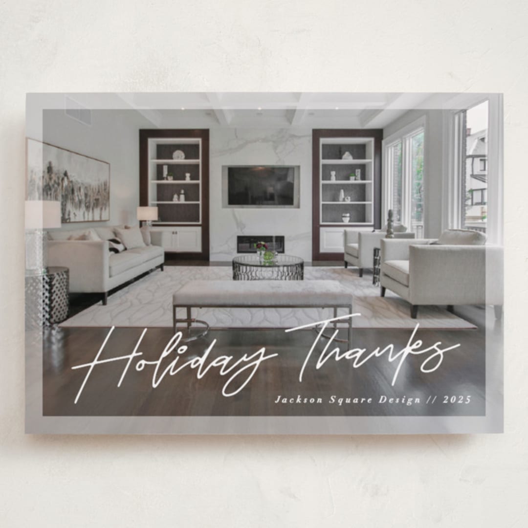 "Holiday Thanks!" - Holiday Cards in Snow by Pine Street Creative - Front
