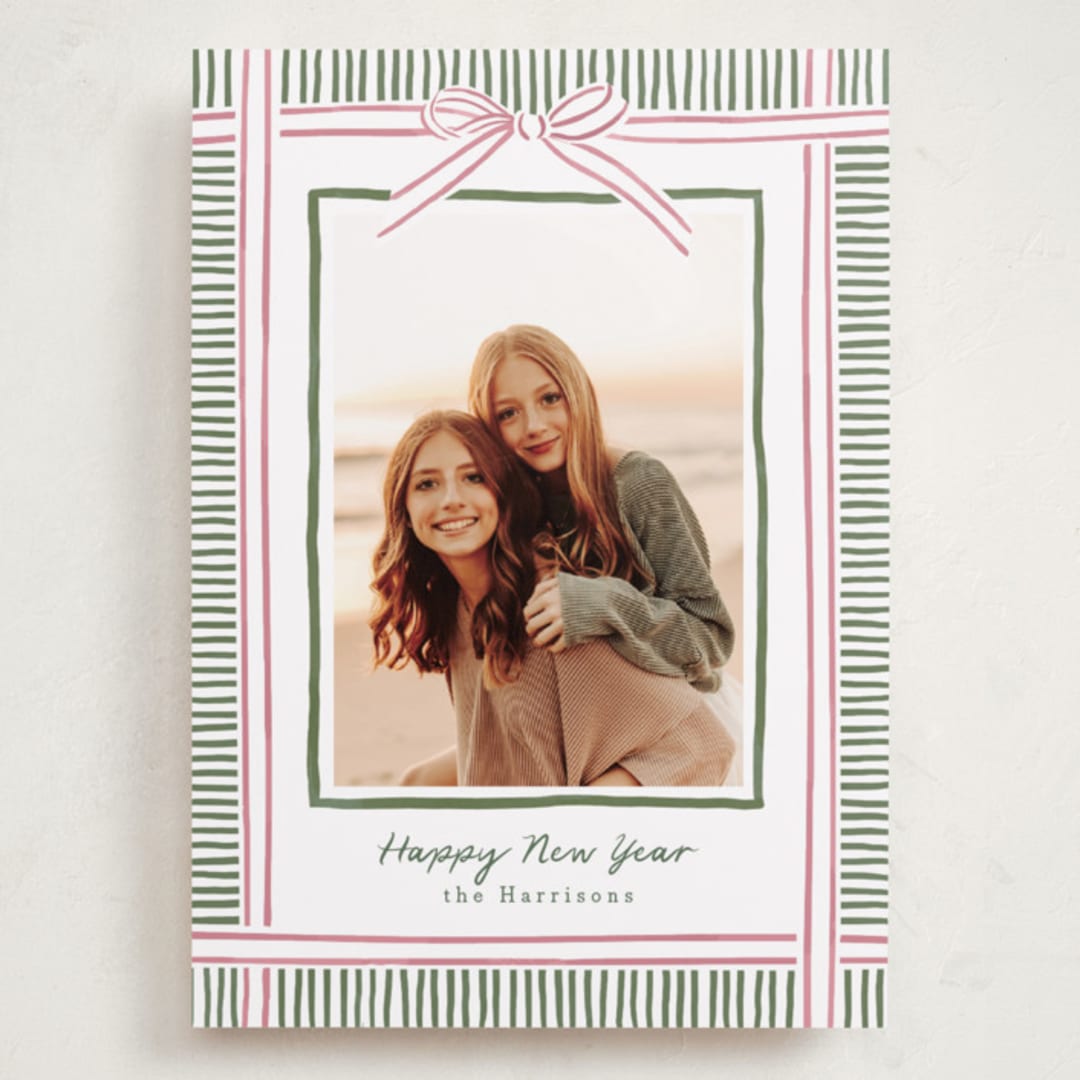 "Holiday Wrap" - Holiday Cards in Pink Sand by Chris Griffith - Front