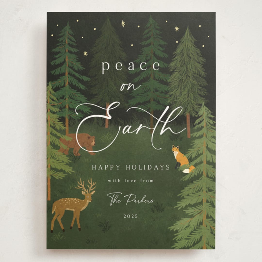 "Woodland Peace" - Holiday Cards in Forest by Elly - Front
