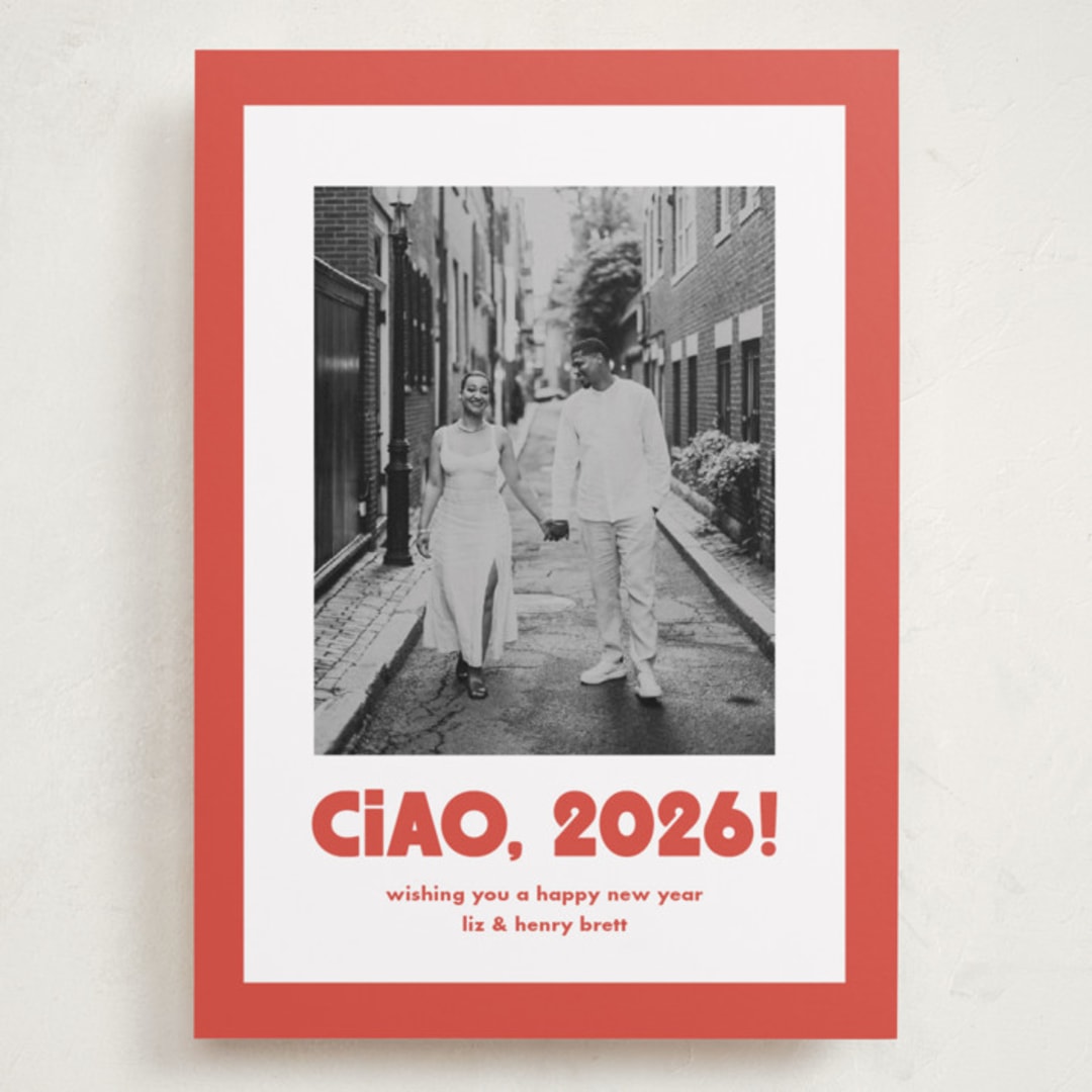 "Trattoria" - Holiday Cards in Tomato by Megan Davis - Front