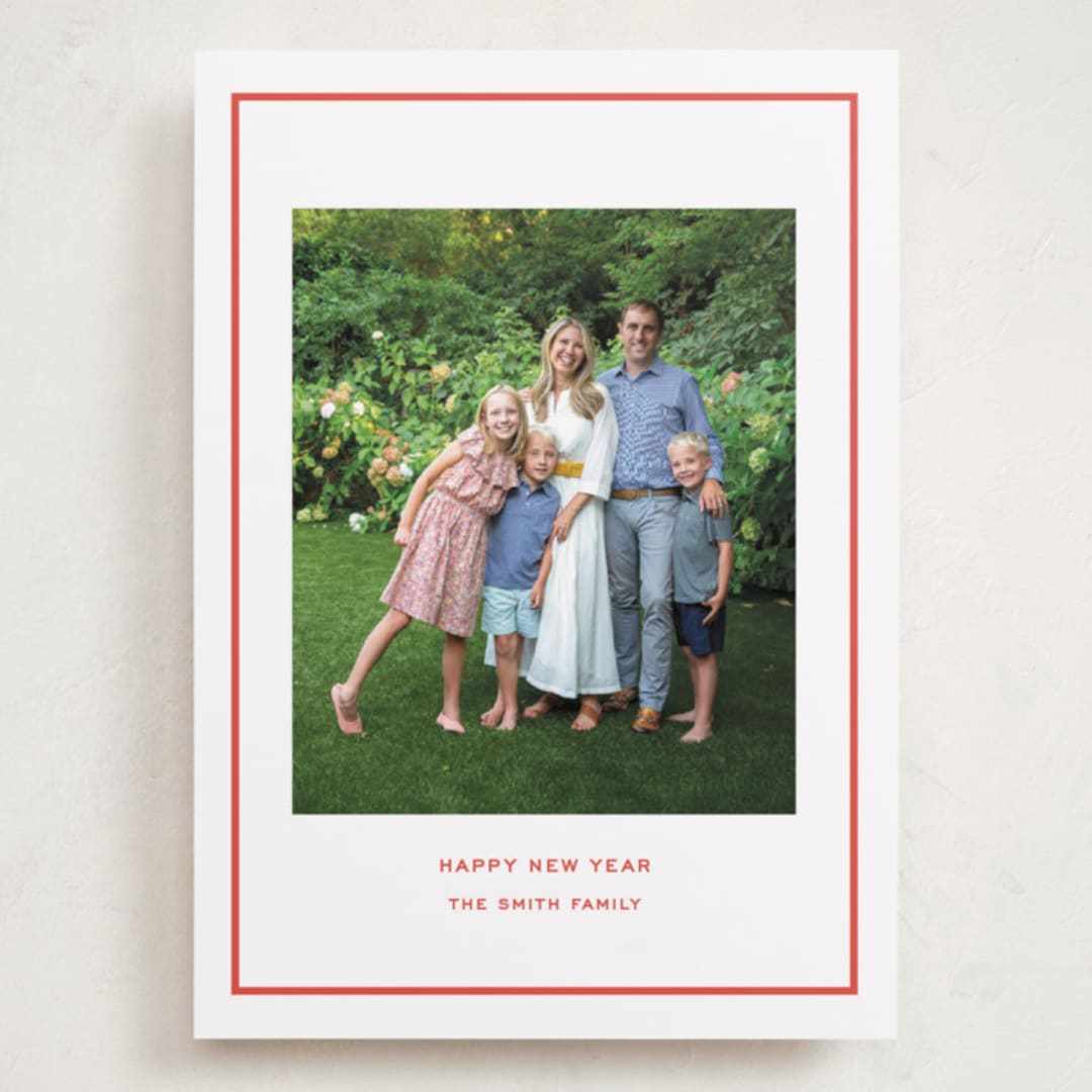 "Bowery" - Holiday Cards in Candy Cane by Megan Davis - Front