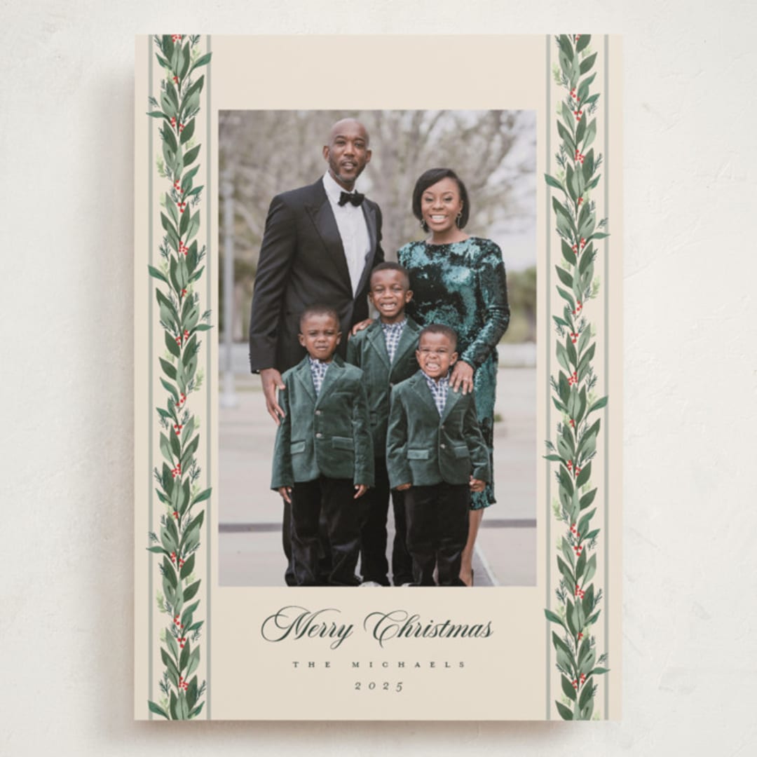 "evergreen garlands" - Holiday Cards in Eggnog by Rebecca Durflinger - Front