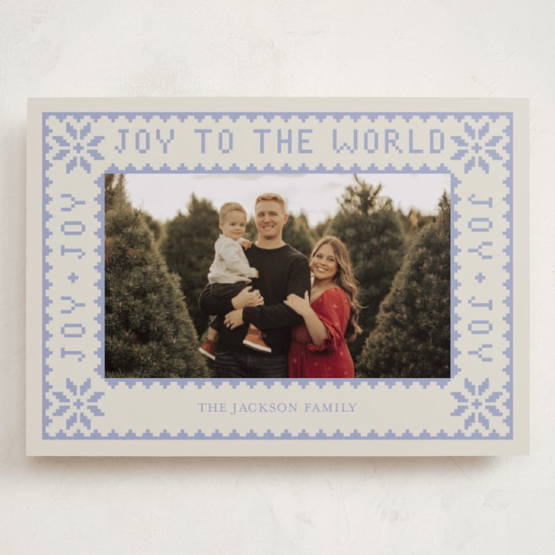 "Endless Joy" - Holiday Cards in Periwinkle by Annie Chan - Front