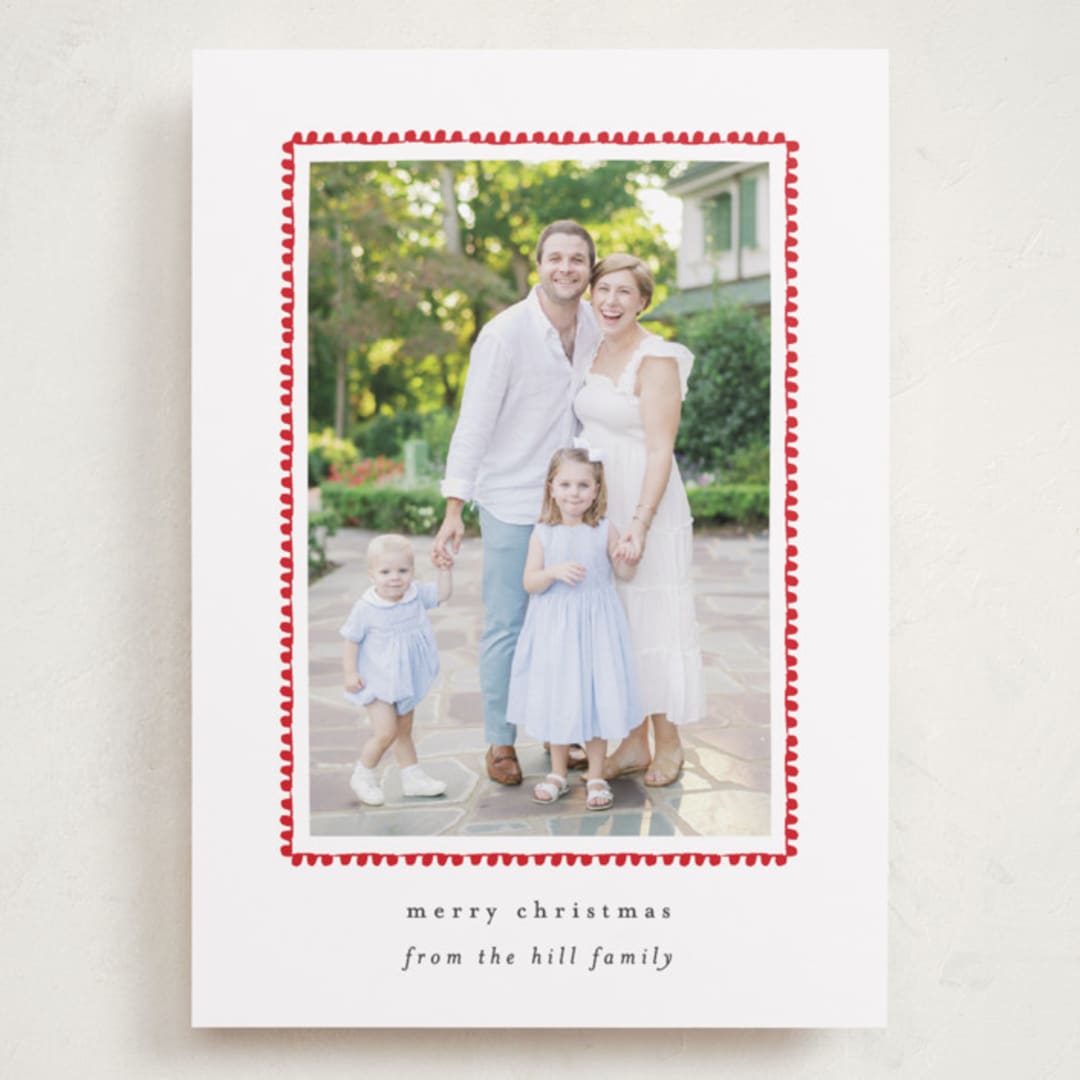 "hand drawn scallop" - Holiday Cards in Berry by Sara Hicks Malone - Front