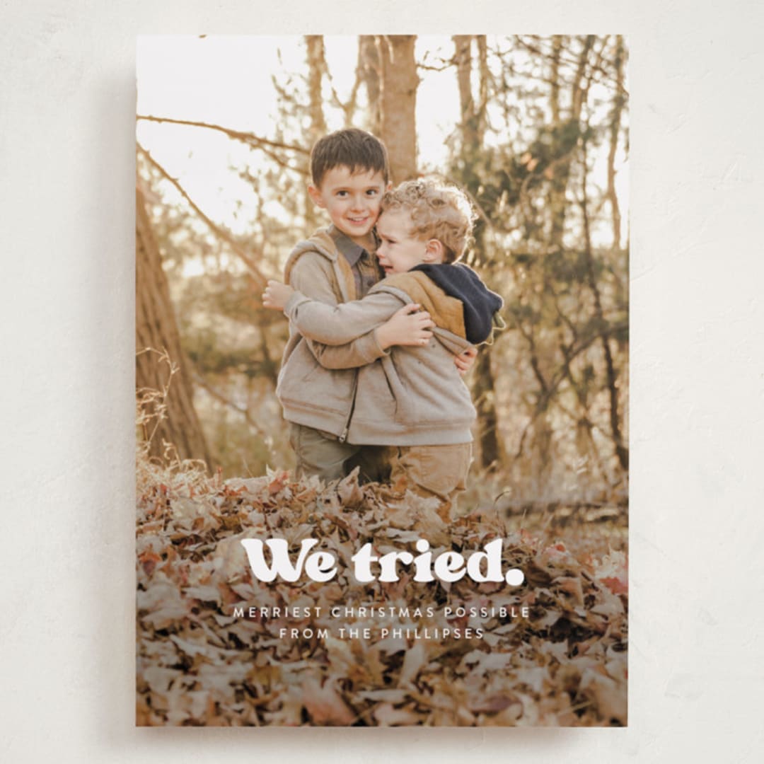 "We tried." - Holiday Cards in Snowy Night by Itsy Belle Studio - Front