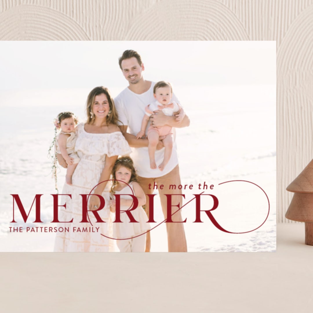 "More and Merrier" - Holiday Cards in Cherry by Yaling Hou Suzuki - Front