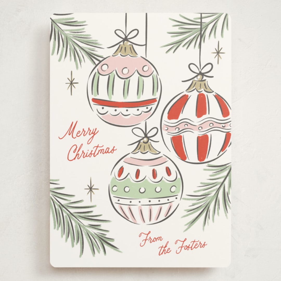 "Bright Ornaments" - Holiday Cards in Festive by Erin German - Front