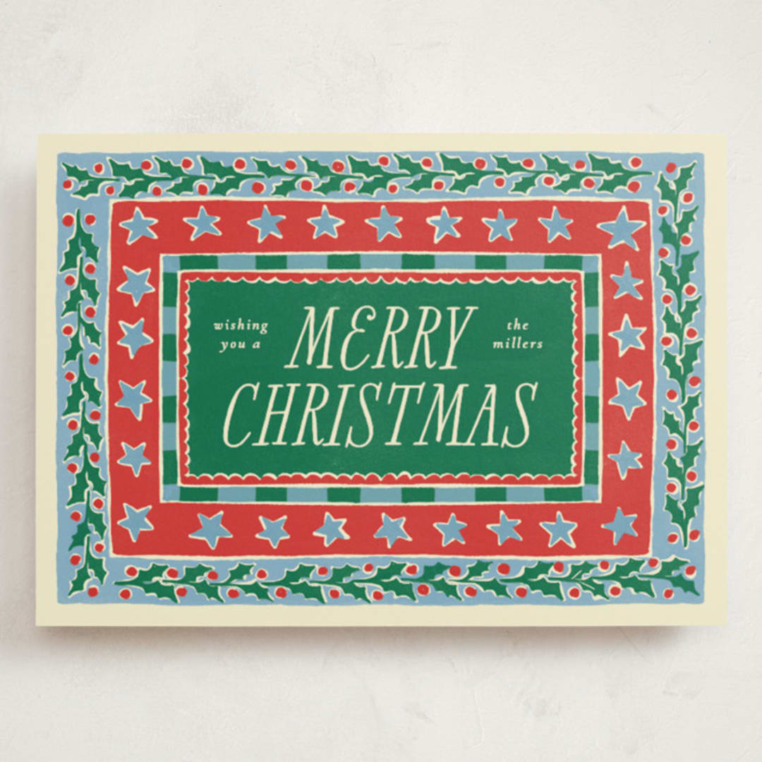 "Hollis" - Holiday Cards in Pine by Pati Cascino - Front