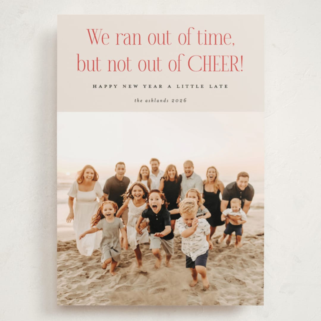 "Short on Time" - Holiday Cards in Eggnog by Erica Krystek - Front