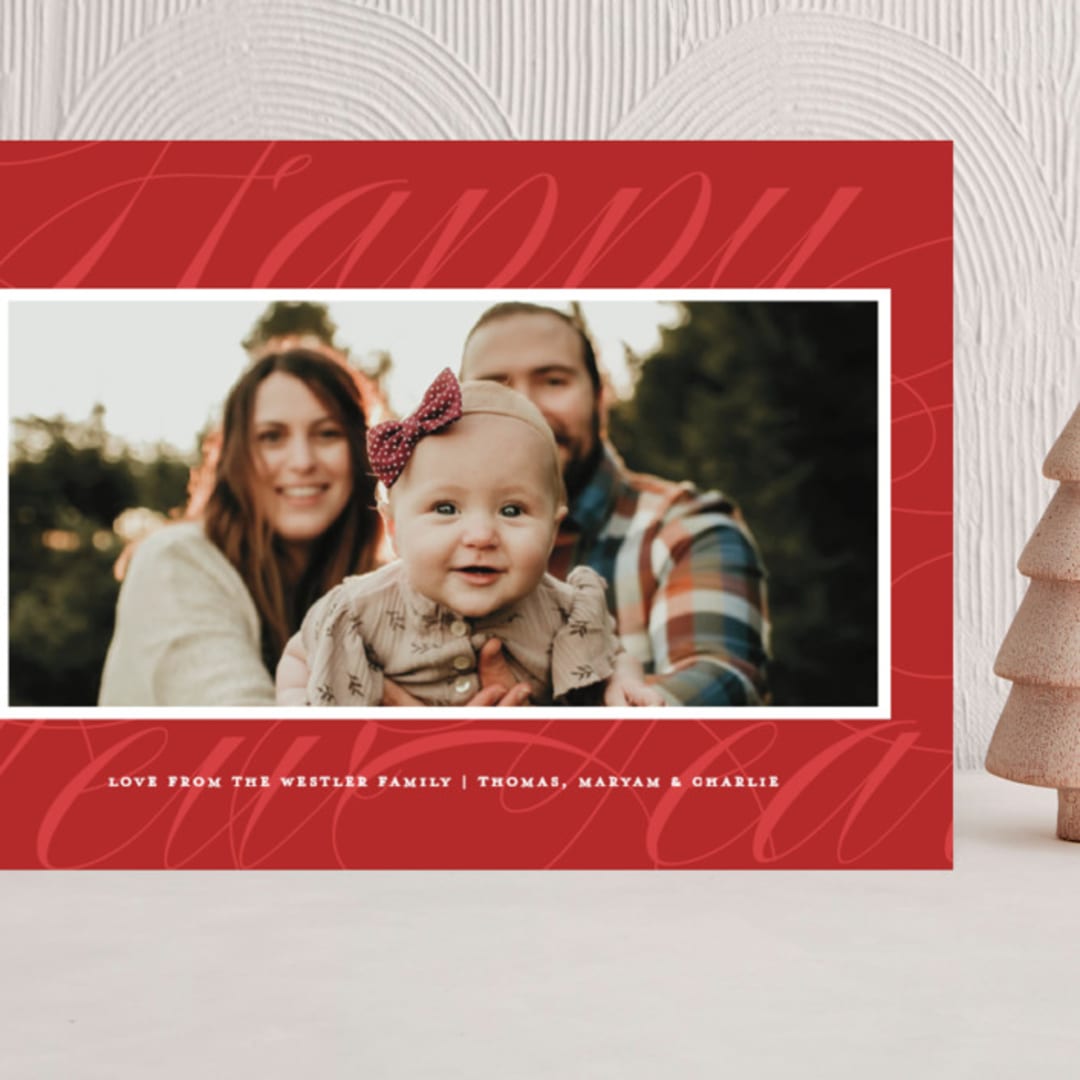"Swashes" - Holiday Cards in Mulled Wine by Ellis - Front