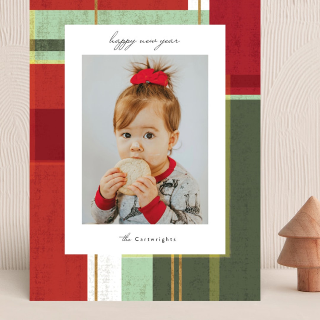 "abstract plaid" - Holiday Cards in Festive by Rebecca Durflinger - Front