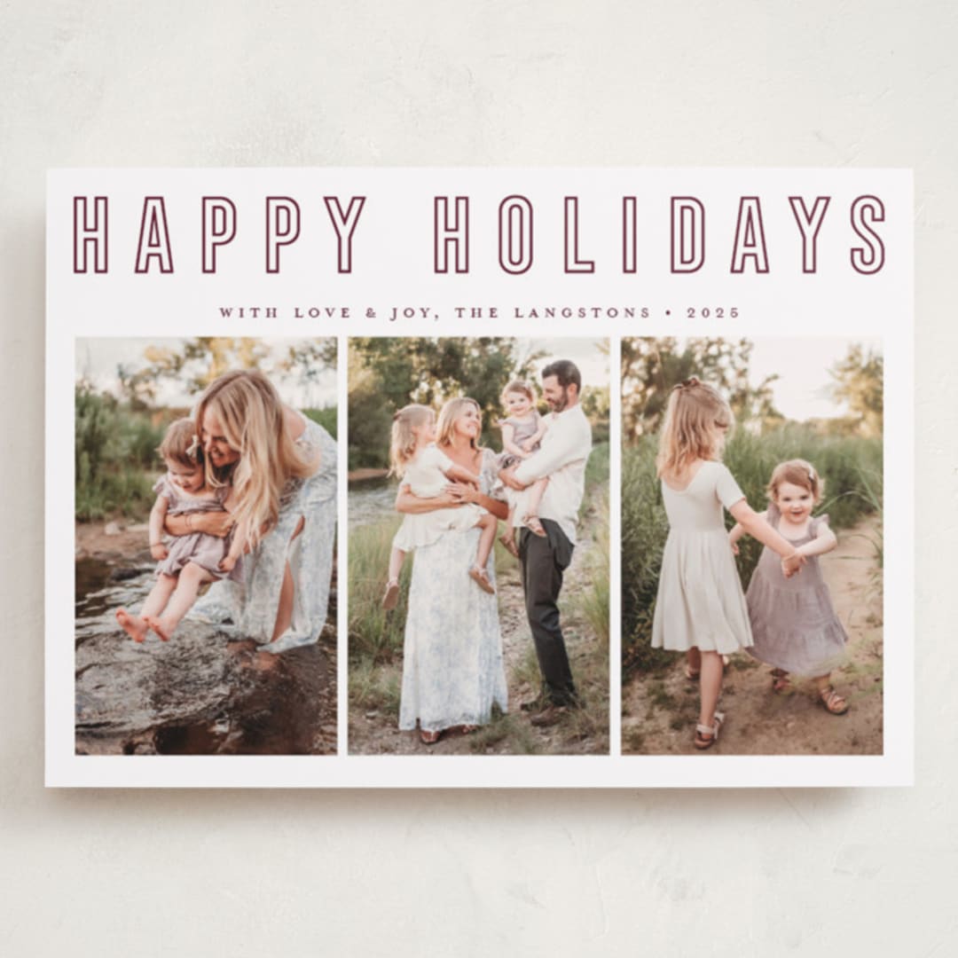 "Triple Happiness" - Holiday Cards in Snow by Juliana Zimmermann - Front