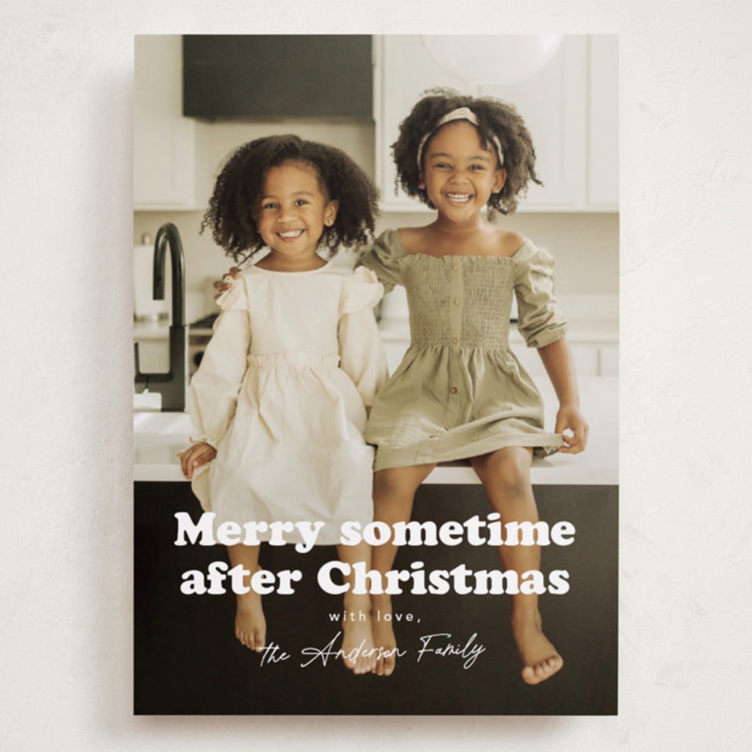 "Sometime" - Holiday Cards in Snowflake by Hudson meet Rose - Front