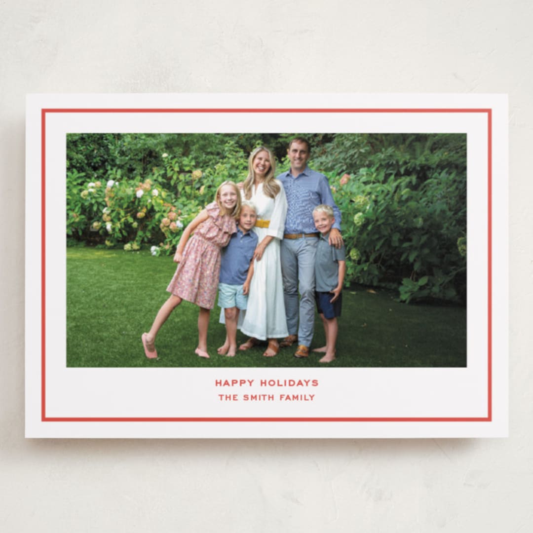 "Bowery" - Holiday Cards in Candy Cane by Megan Davis - Front