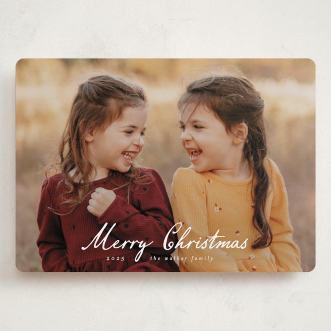 "Winter Greetings" - Holiday Cards in Snow by Ashley Iwafuchi - Front
