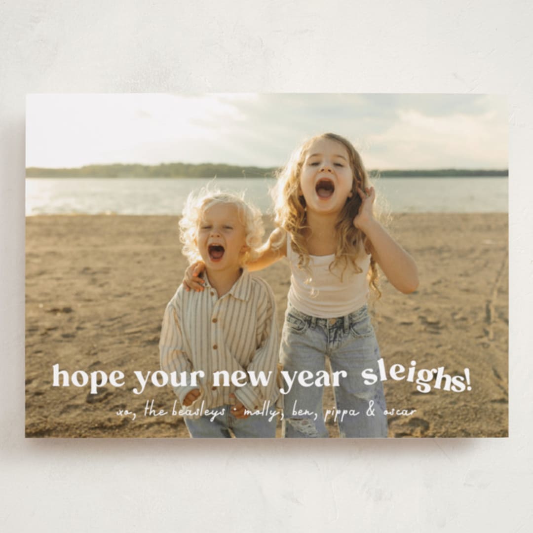 "Sleigh" - Holiday Cards in Snowfall by Megan Davis - Front