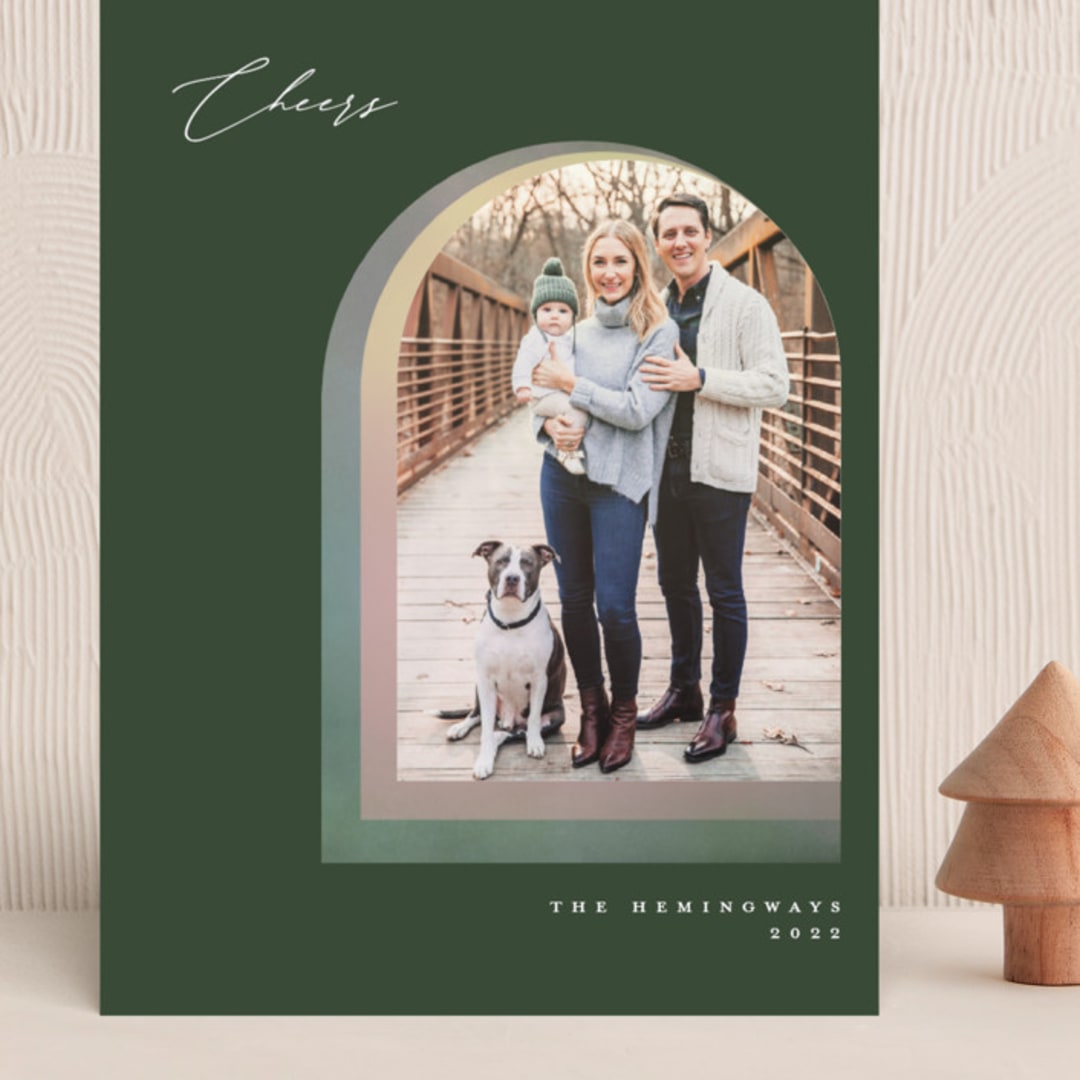 "Soft Arch" - Holiday Cards in Emerald by Vivian Yiwing - Front