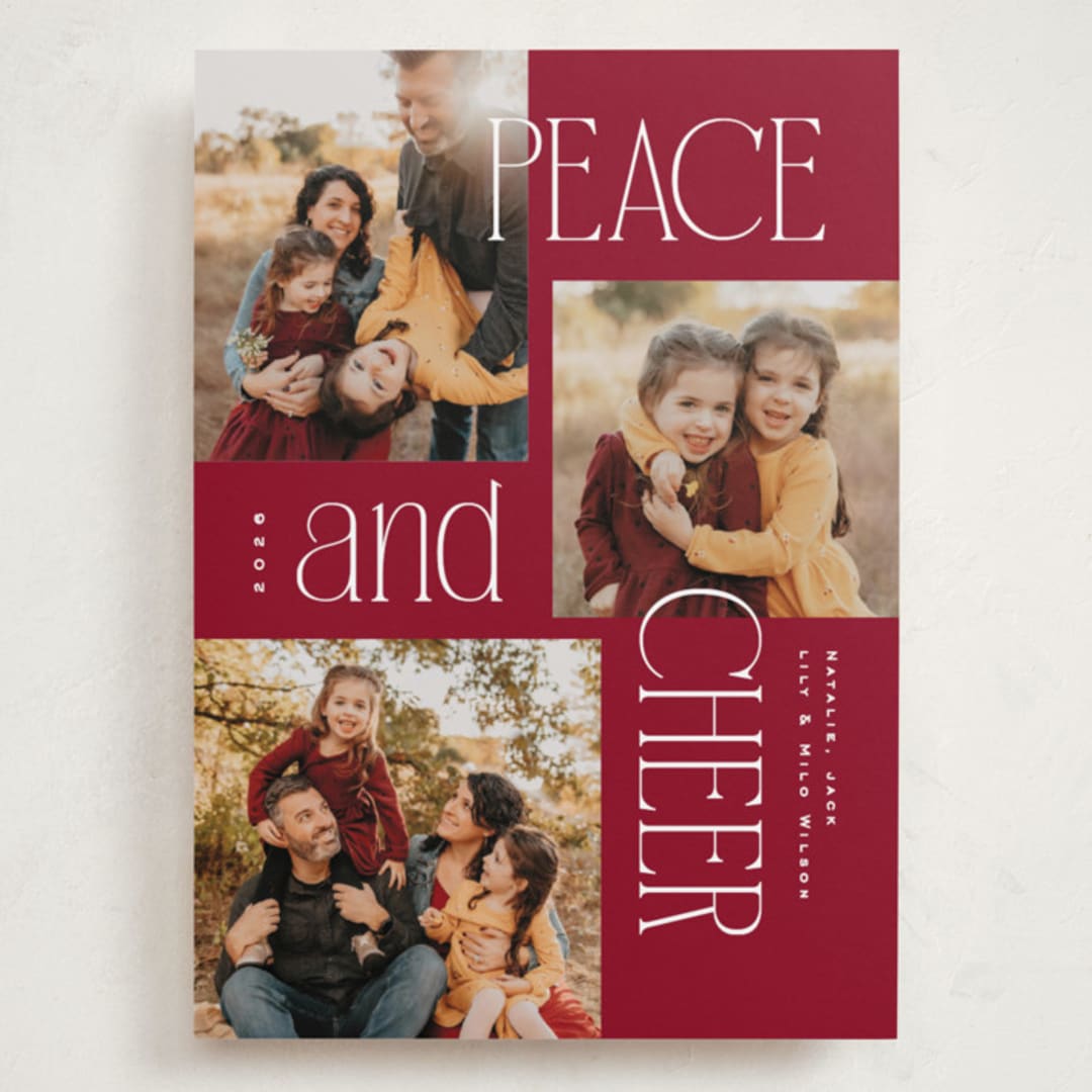 "Modern collage" - Holiday Cards in Pomegranate by Owl and Toad - Front