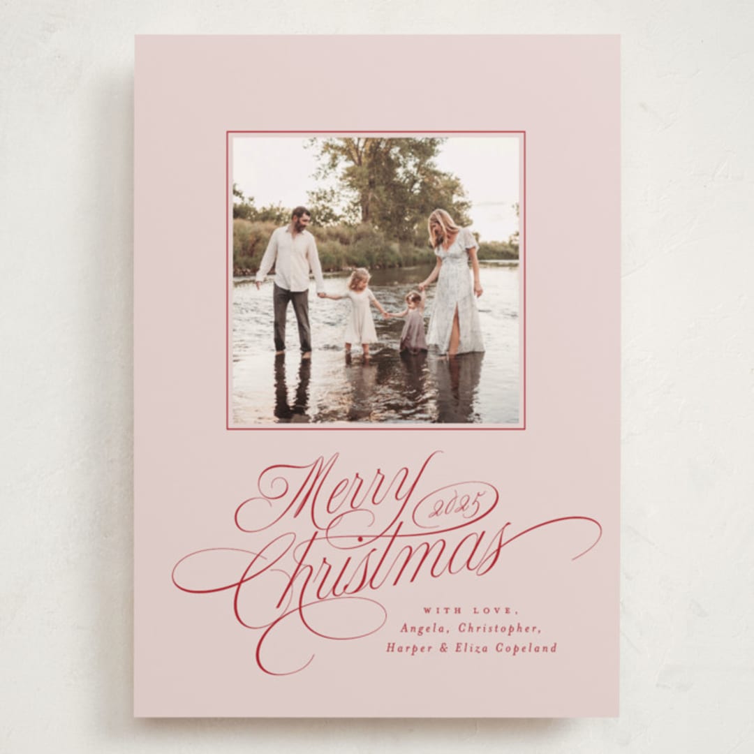 "Glide" - Holiday Cards in Holly Berry by Everett Paper Goods - Front