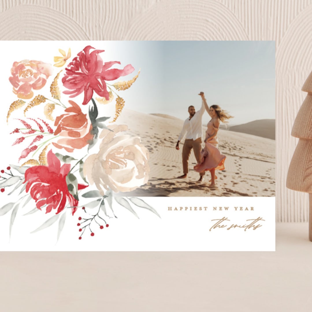 "bold christmas floral" - Holiday Cards in Earth by Phrosné Barwood - Front
