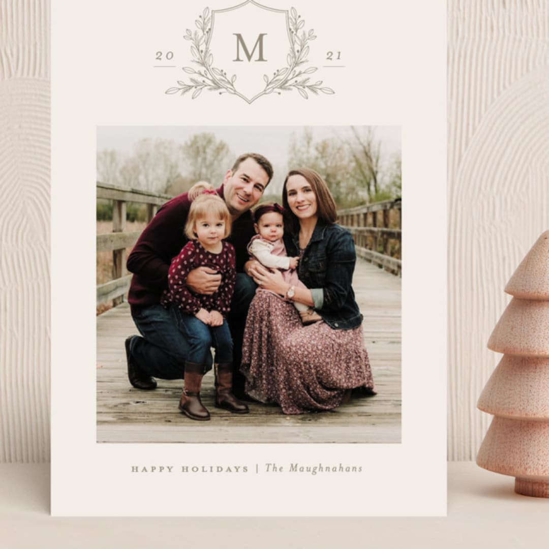 "Monogrammed" - Holiday Cards in Ivory by Meagan Christensen - Front