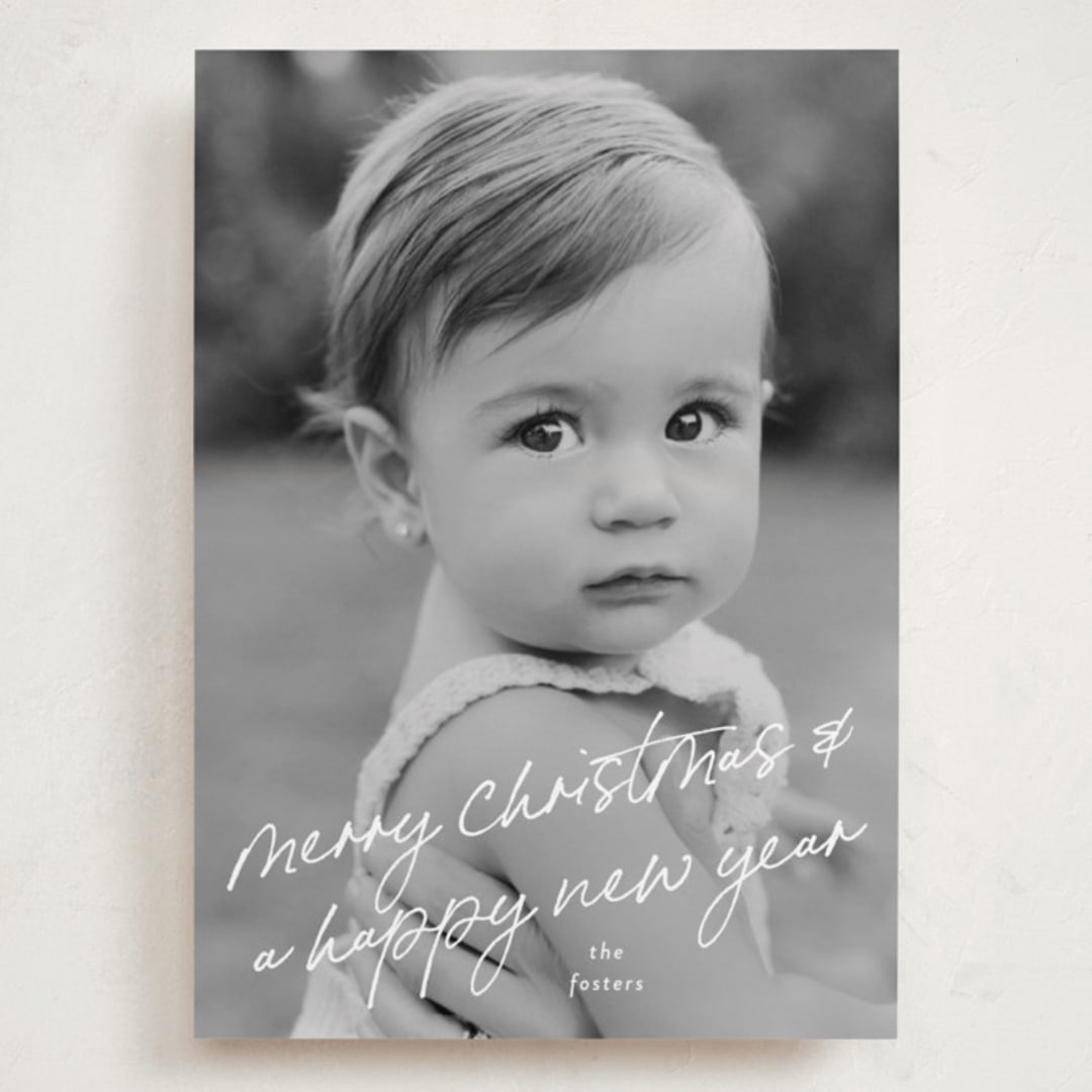 "Scrawled" - Holiday Cards in Icicle by Julia Hall - Front