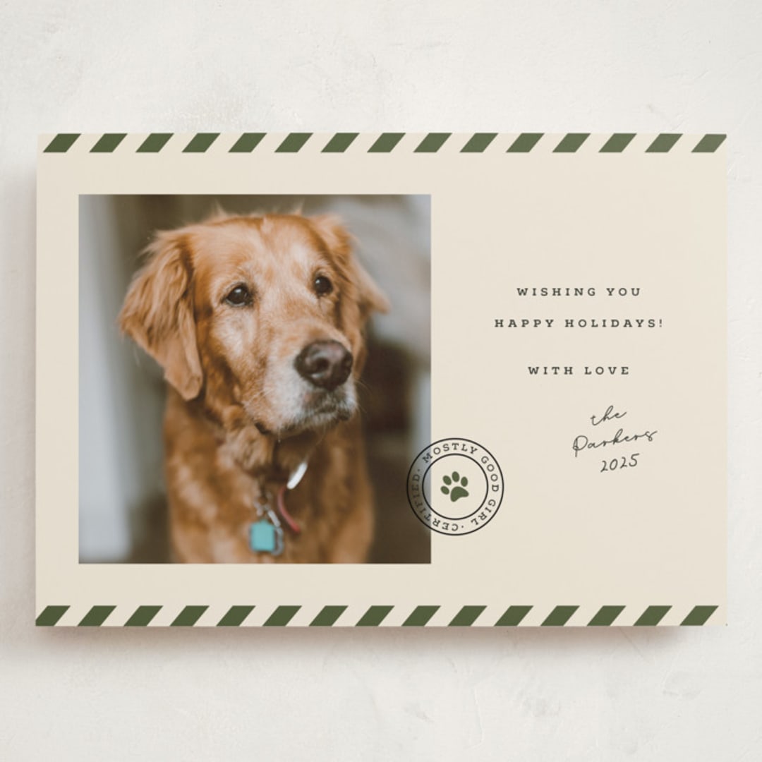 "Mostly Good" - Holiday Cards in Forest by Roxy Cervantes - Front