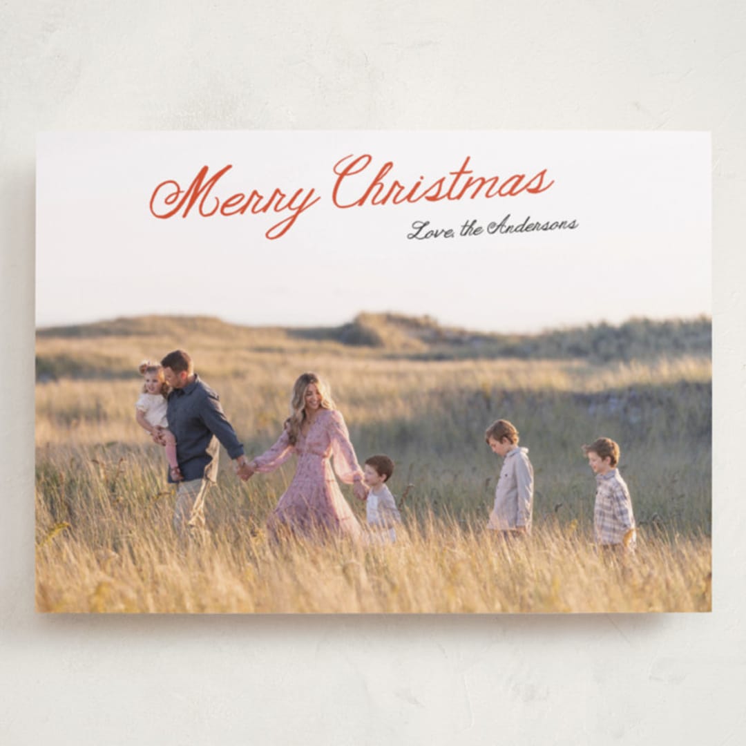 "Lightly Scripted" - Holiday Cards in Holly Berry by Cass Loh - Front