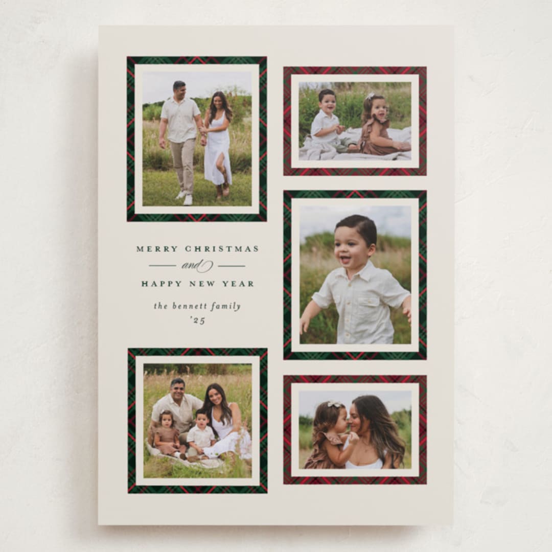 "Plaid Gallery" - Holiday Cards in Eggnog by Erica Krystek - Front