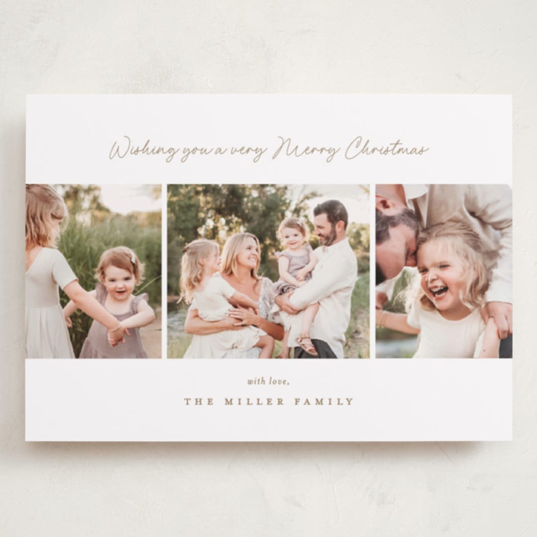 "Simple Trio" - Holiday Cards in Antique by Jennifer Postorino - Front