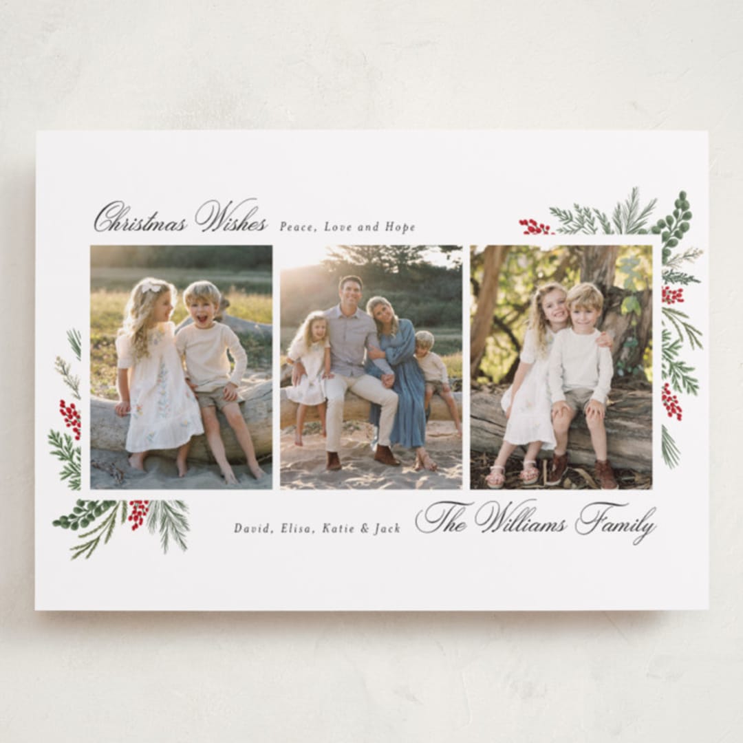 "Warmest Wish" - Holiday Cards in Peppermint by Susan Moyal - Front