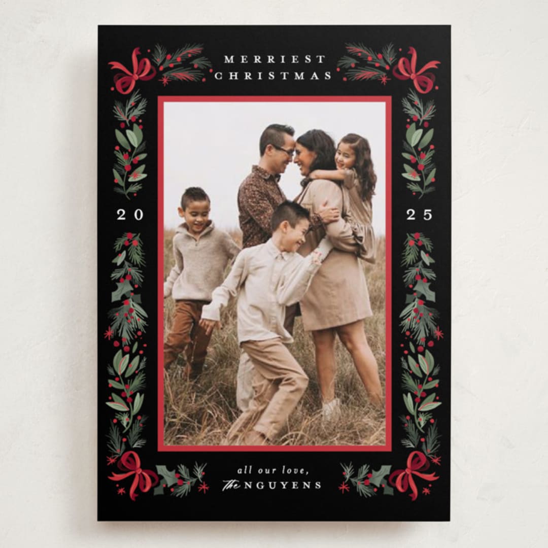 "Sparkly Bows" - Holiday Cards in Festive by Makewells - Front