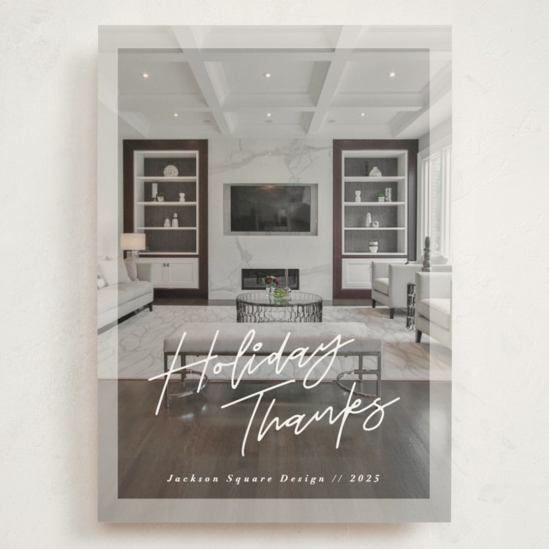 "Holiday Thanks!" - Holiday Cards in Snow by Pine Street Creative - Front