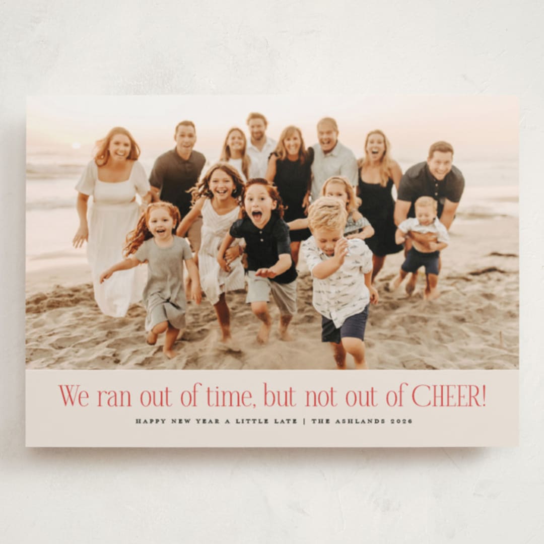 "Short on Time" - Holiday Cards in Eggnog by Erica Krystek - Front