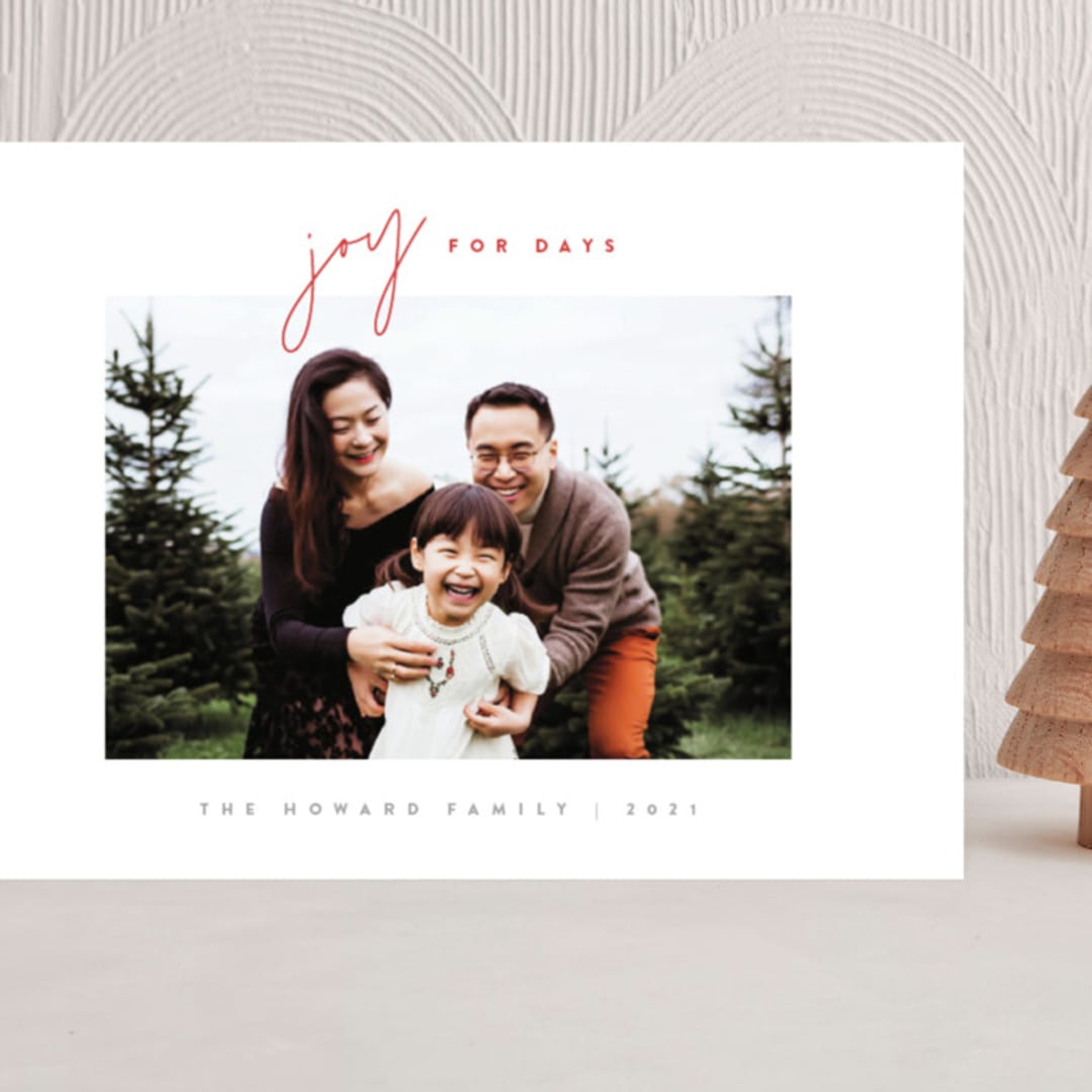 "joy for days" - Holiday Cards in Berry by JoAnn Jinks - Front
