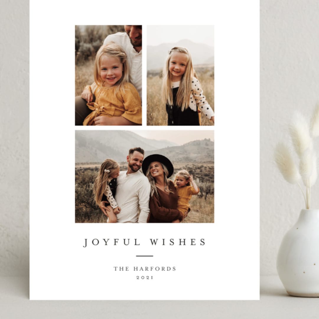 "Joyful Trio" - Holiday Cards in Noir by Angela Thompson - Front