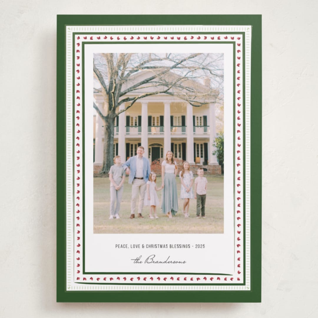 "Drawn Together in Blessings" - Holiday Cards in Wreath by Jacquie Foster - Front